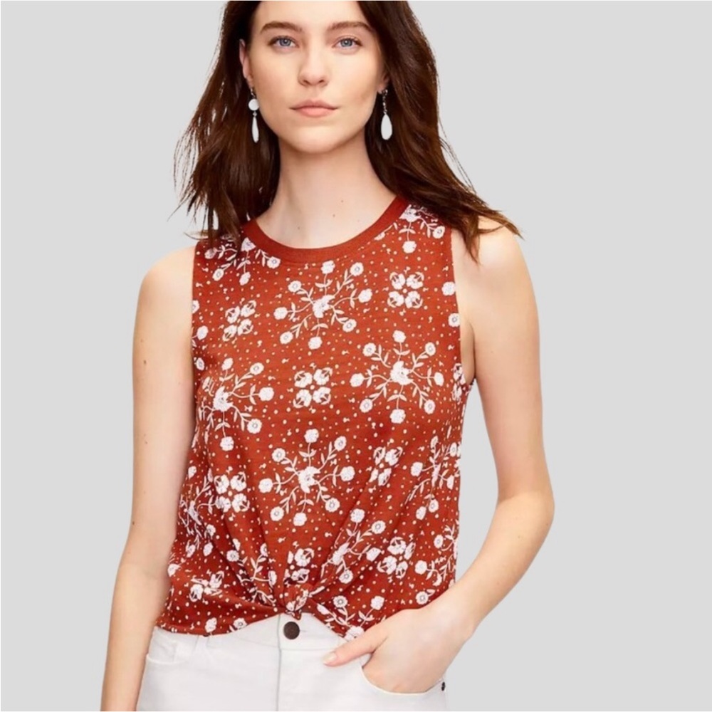 NWT LOFT Bandana Knot Front Tank Top Size Large